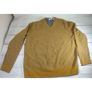 Hudson North Mens XL Yellow Sweater Wool/Nylon/Cotton Blend Very Warm